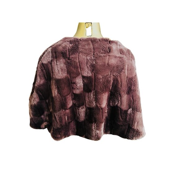 NWT Women’s Birch & Stone Faux Fur Capelet / Fur Bolero - Brown - Picture 3 of 5